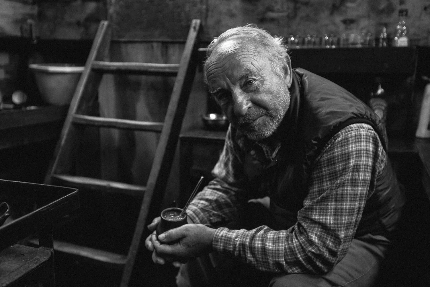 Black and white portrait of Patagonia founder Yvon Chouinard